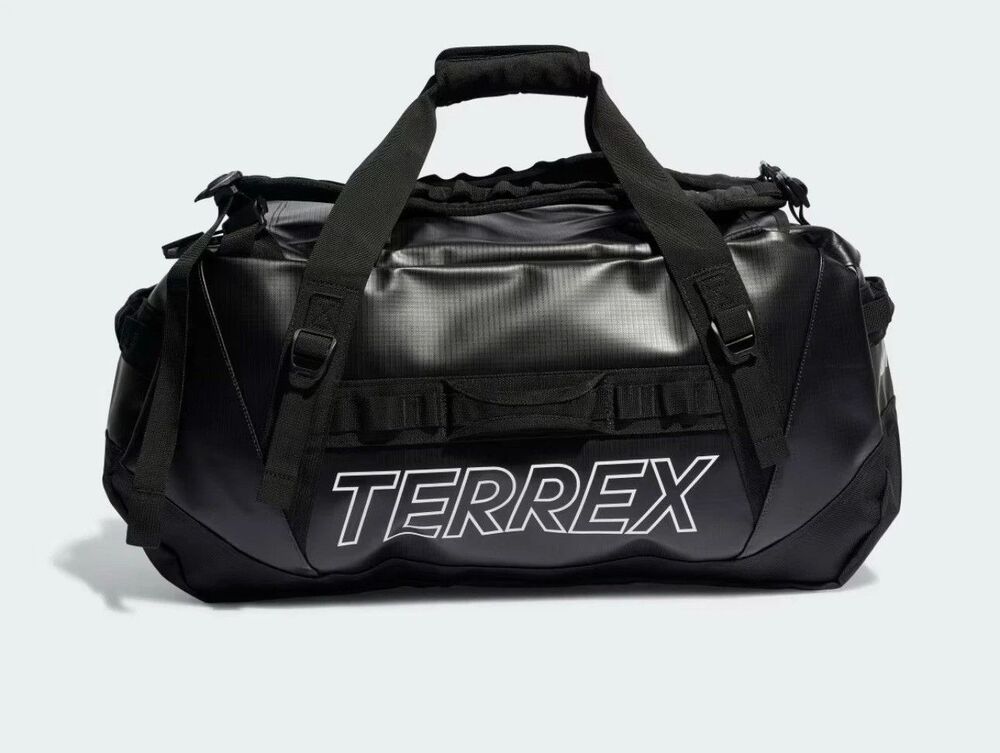 Adidas Terrex RAIN.RDY Expedition Duffel Bag Medium 70L Black / White NEW